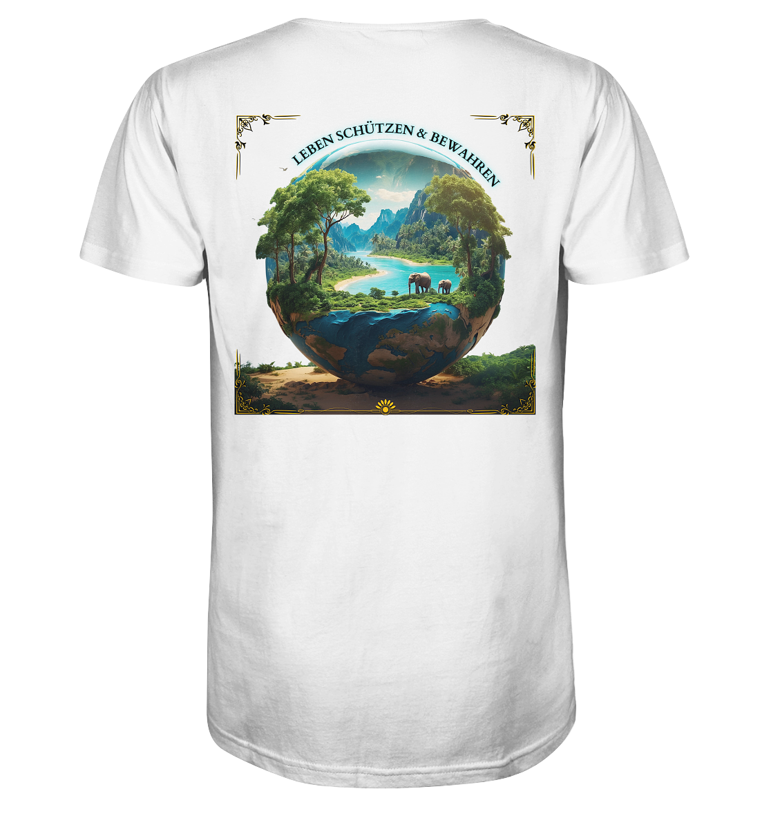Lebenswert - Bio-Baumwoll T-Shirt , zweiseitiger Druck