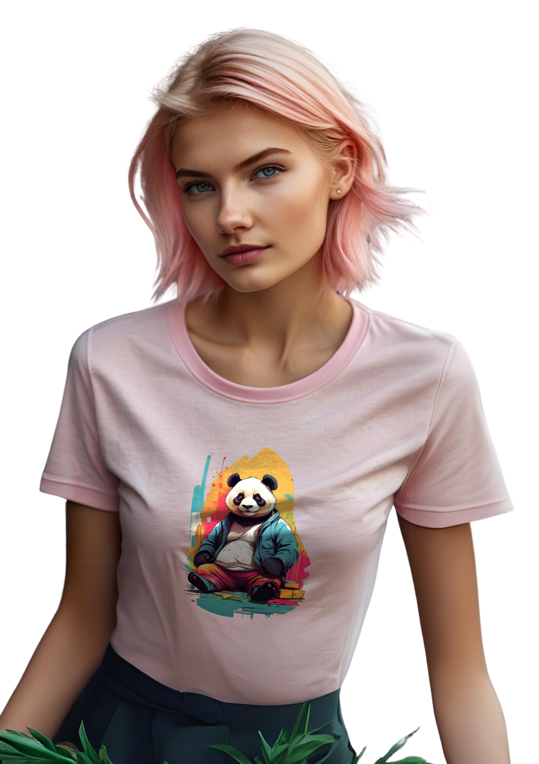 City Streets, Panda Beats - T-Shirt, Bio-Baumwolle