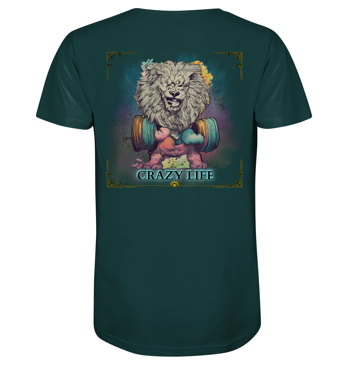 crazy life -  Bio-Baumwoll T-Shirt, zweiseitiger Druck