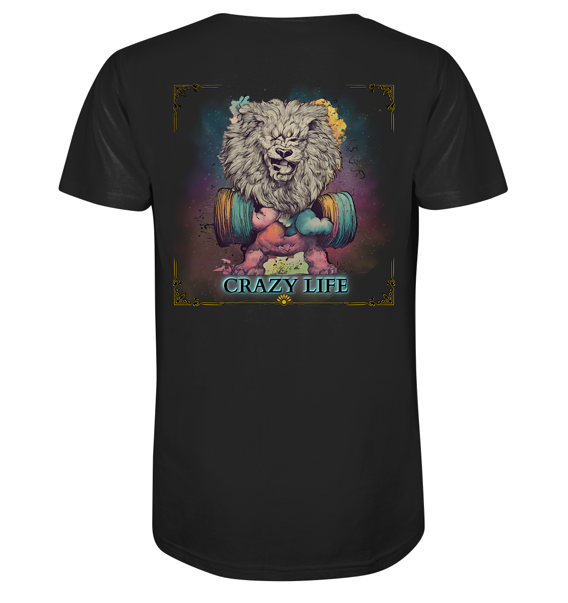 crazy life -  Bio-Baumwoll T-Shirt, zweiseitiger Druck