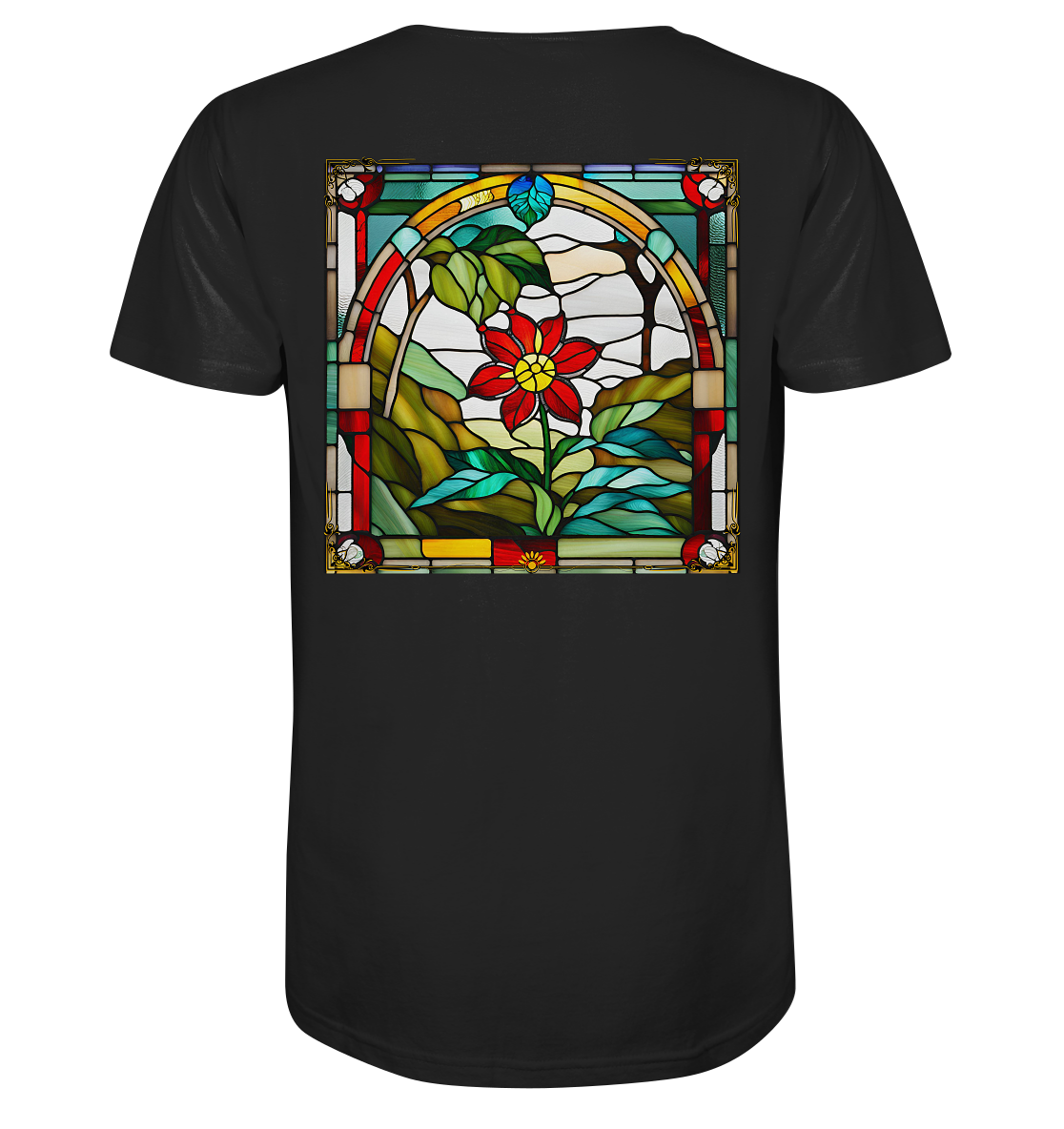 Glasblume - Bio-Baumwoll T-Shirt, zweiseitiger Druck