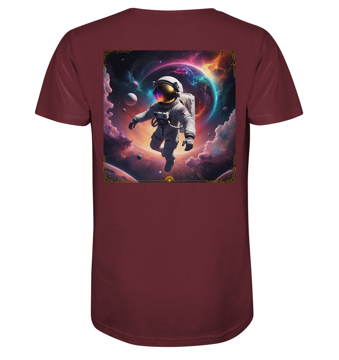 lost in space - Bio-Baumwoll T-Shirt, zweiseitiger Druck