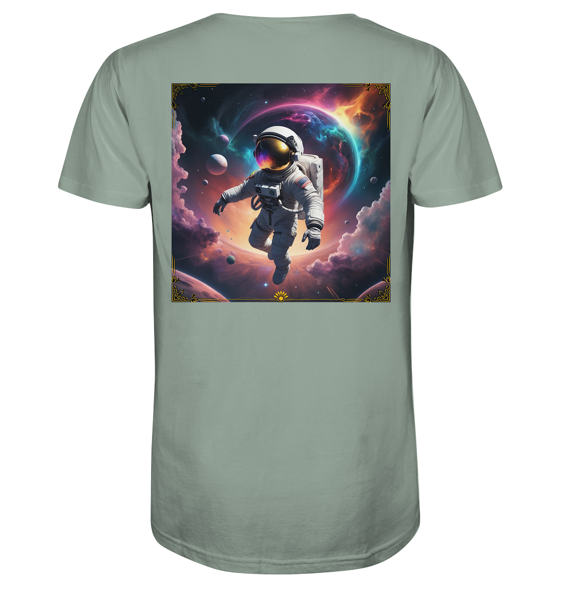 lost in space - Bio-Baumwoll T-Shirt, zweiseitiger Druck