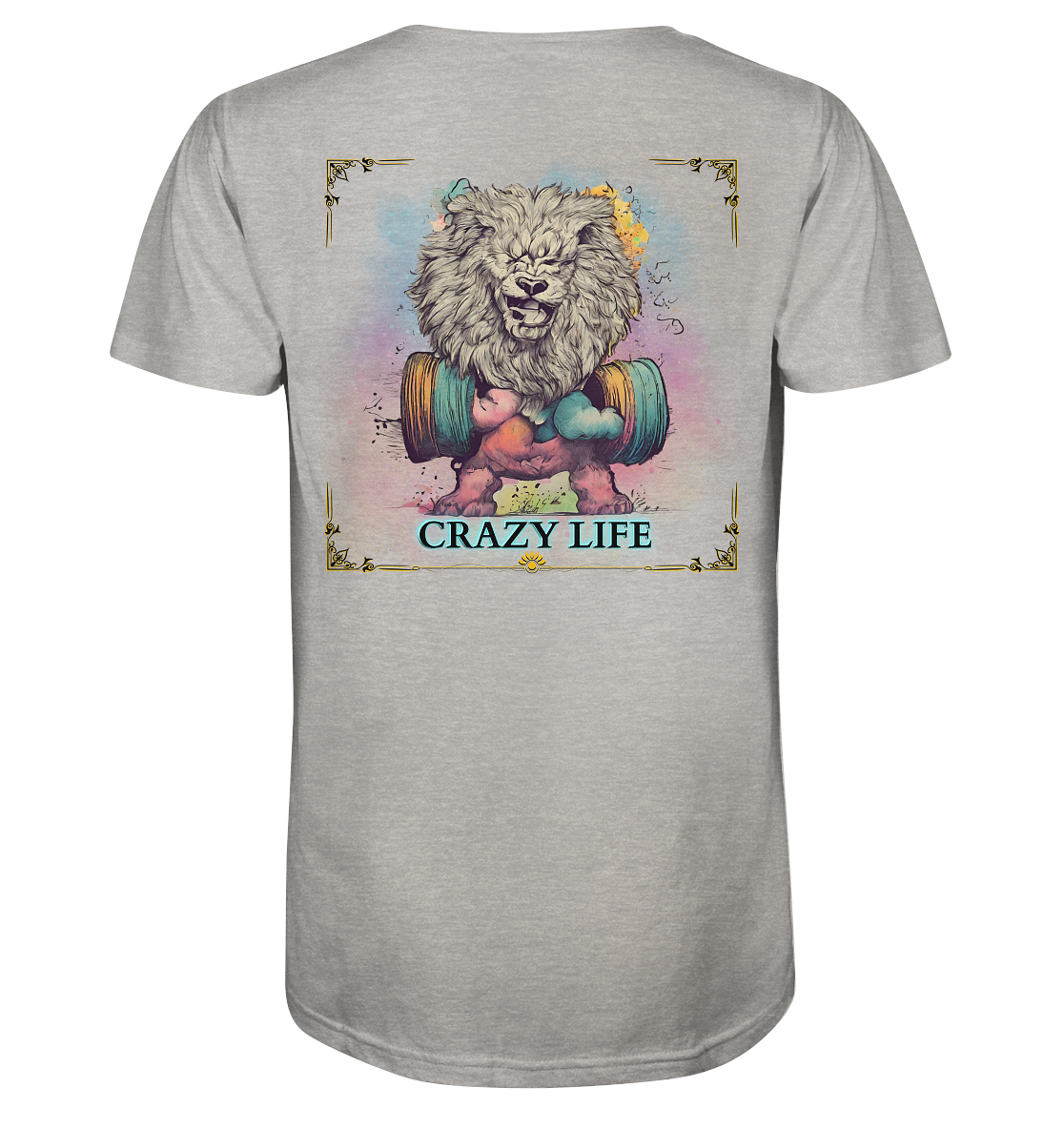 crazy life -  Bio-Baumwoll T-Shirt, zweiseitiger Druck