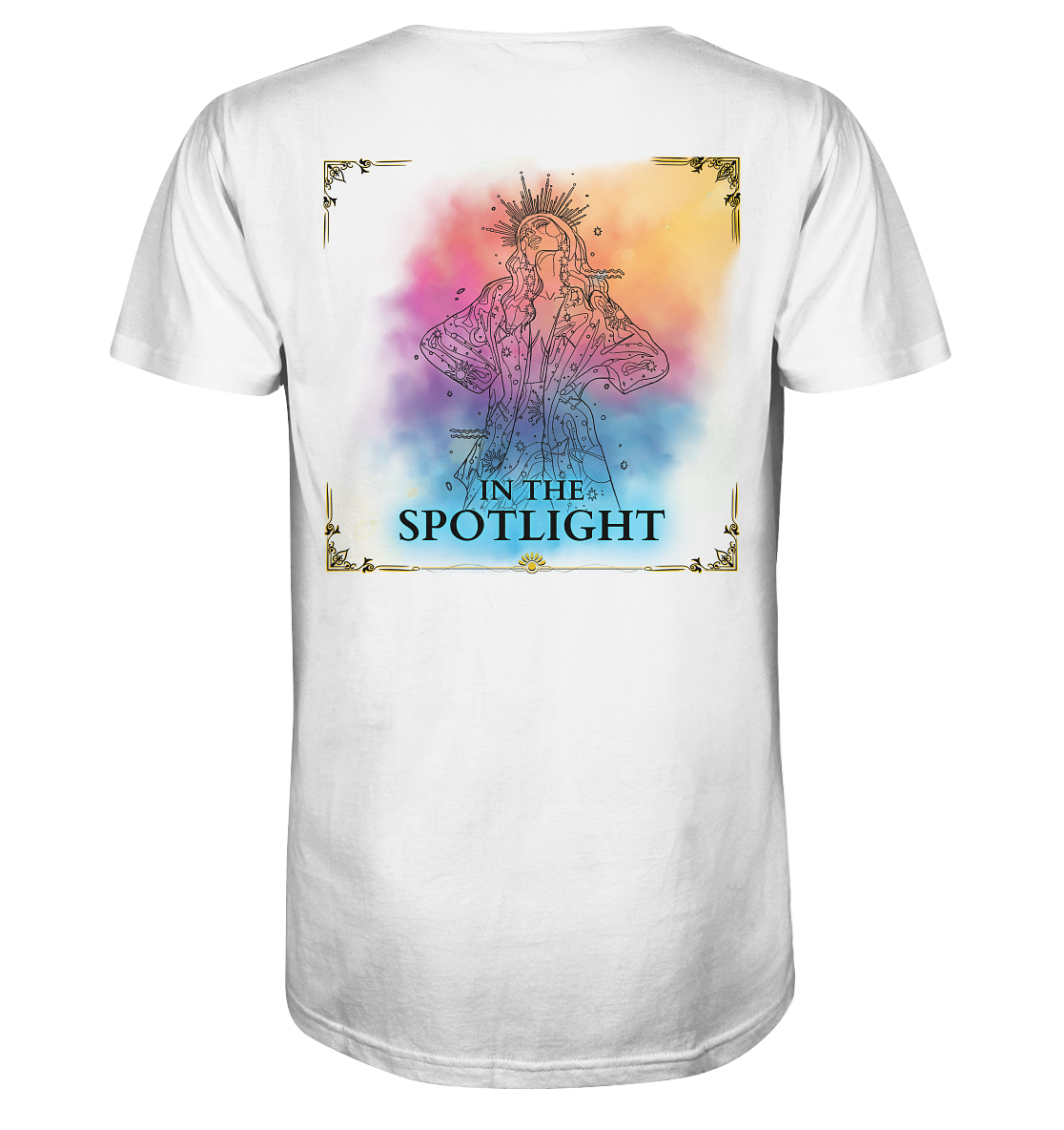 into spotlight - Bio-Baumwoll T-Shirt, zweiseitiger Druck