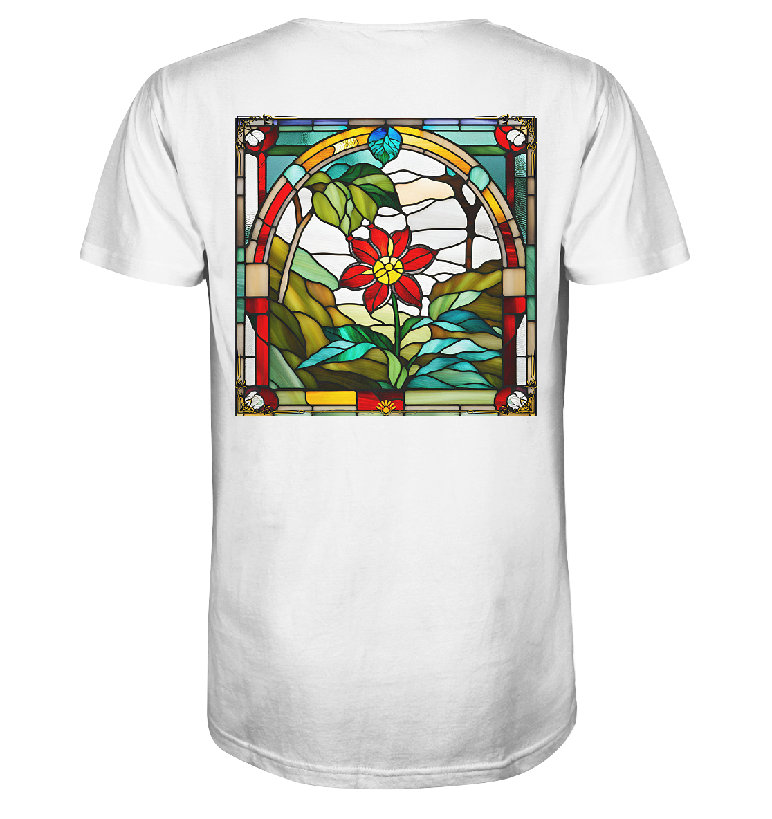 Glasblume - Bio-Baumwoll T-Shirt, zweiseitiger Druck