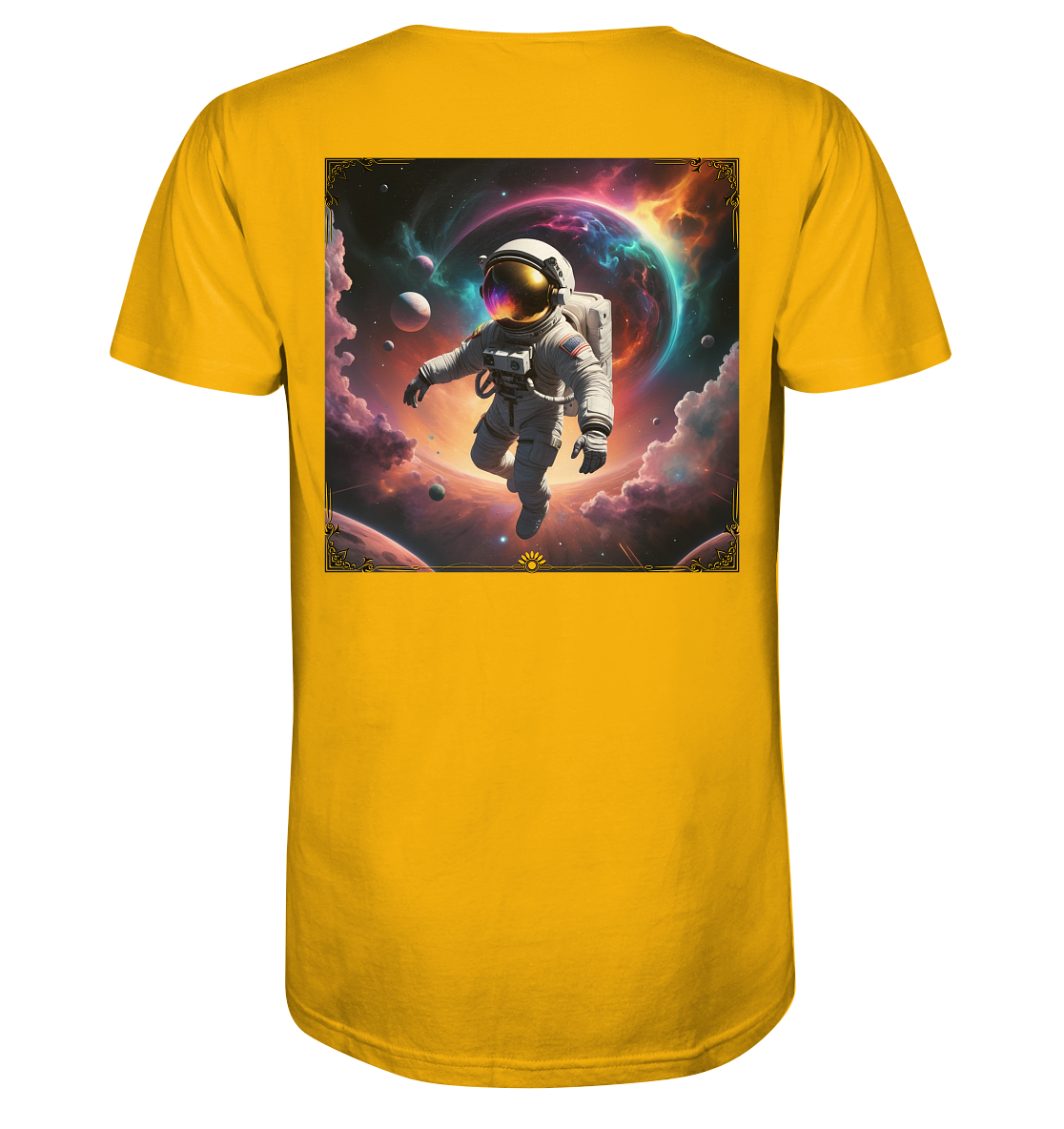 lost in space - Bio-Baumwoll T-Shirt, zweiseitiger Druck