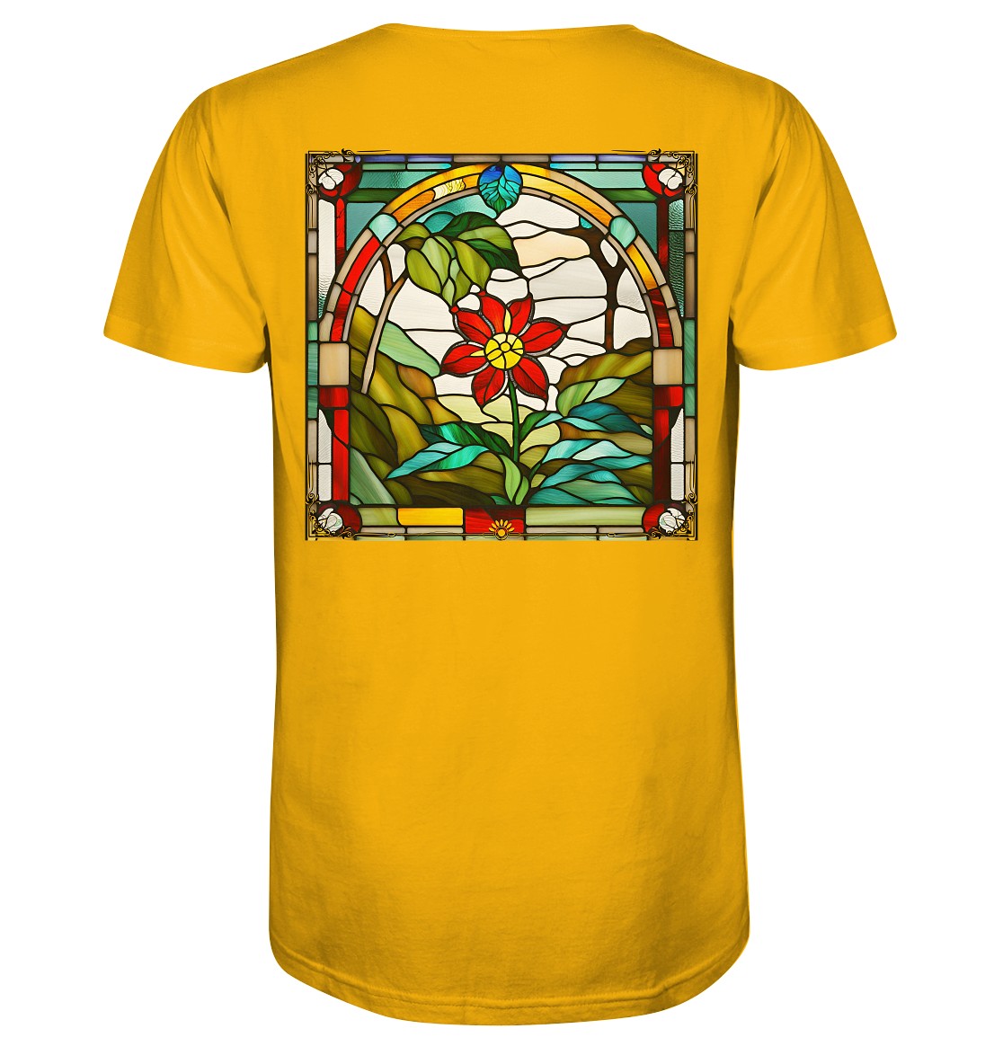 Glasblume - Bio-Baumwoll T-Shirt, zweiseitiger Druck