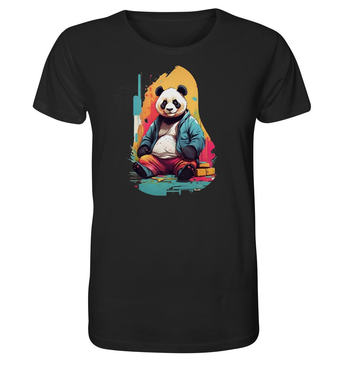 City Streets, Panda Beats - T-Shirt, Bio-Baumwolle